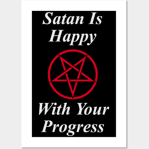 Funny Satanic Design Wall Art by FadedFoxx